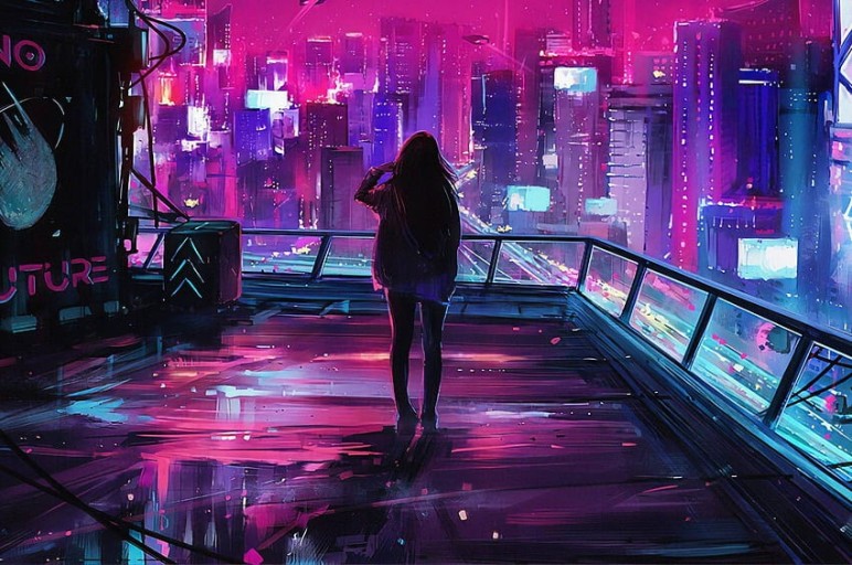 neon Cyberpunk landscape wallpapers