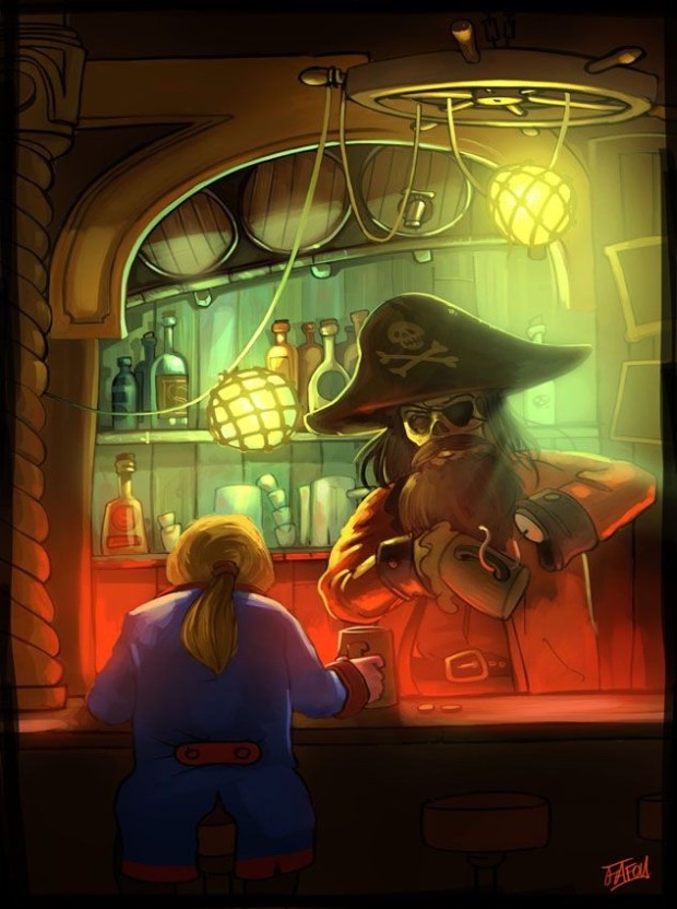 unique Monkey Island art wallpaper