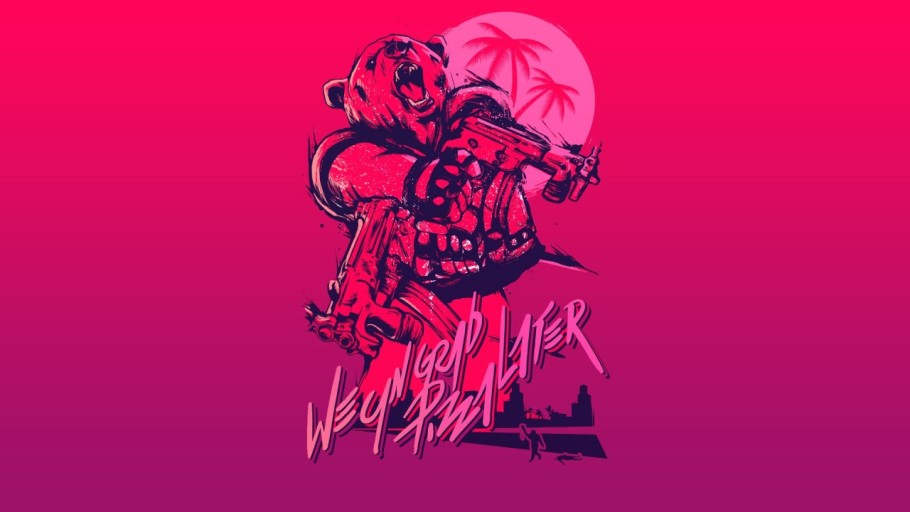 vintage Hotline Miami wallpaper styles.